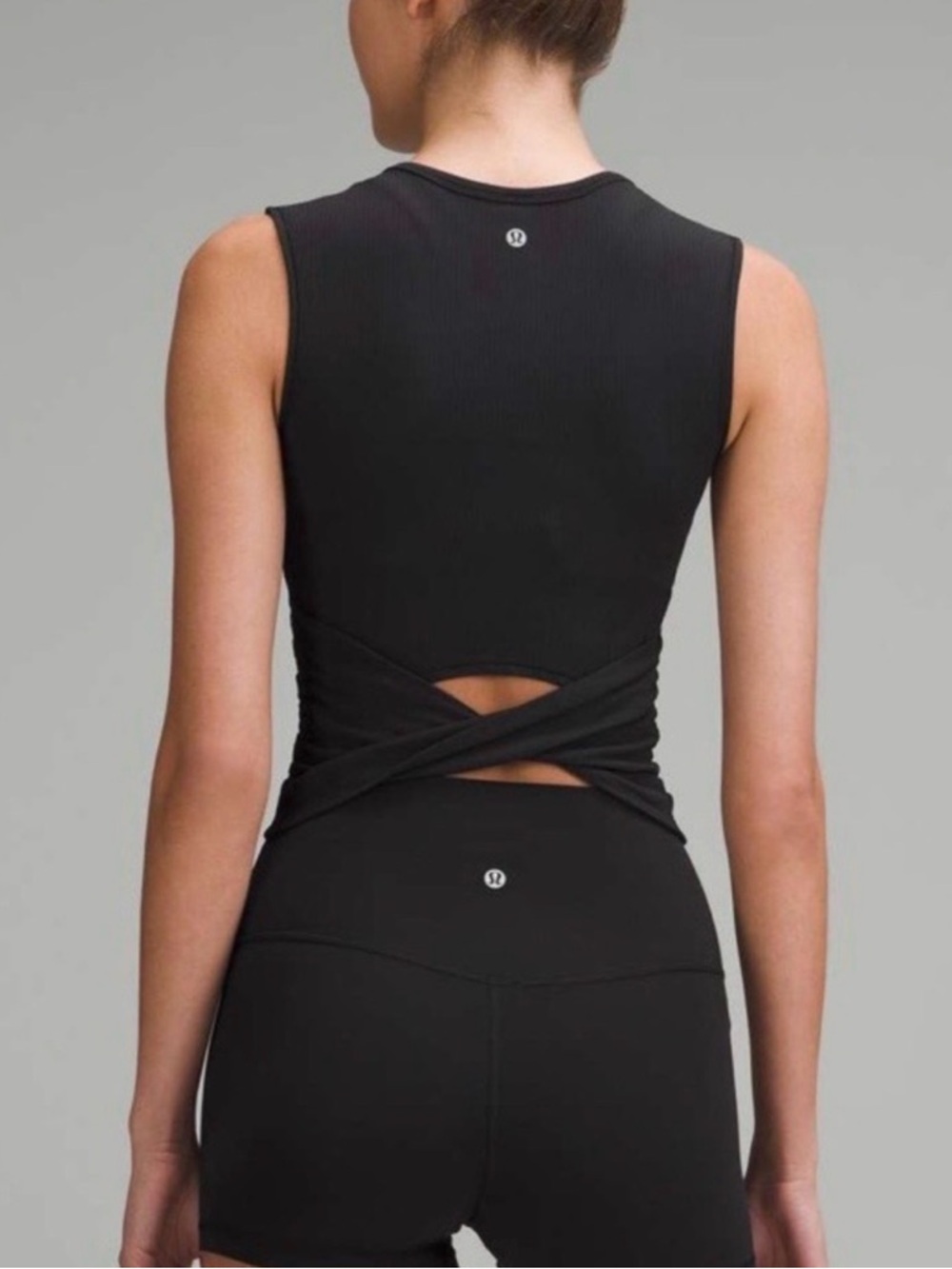 lululemon athletica Black Crisscross Back Tank